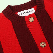 Load image into Gallery viewer, L.F.Markey Ace Cardigan Burgundy Stripe
