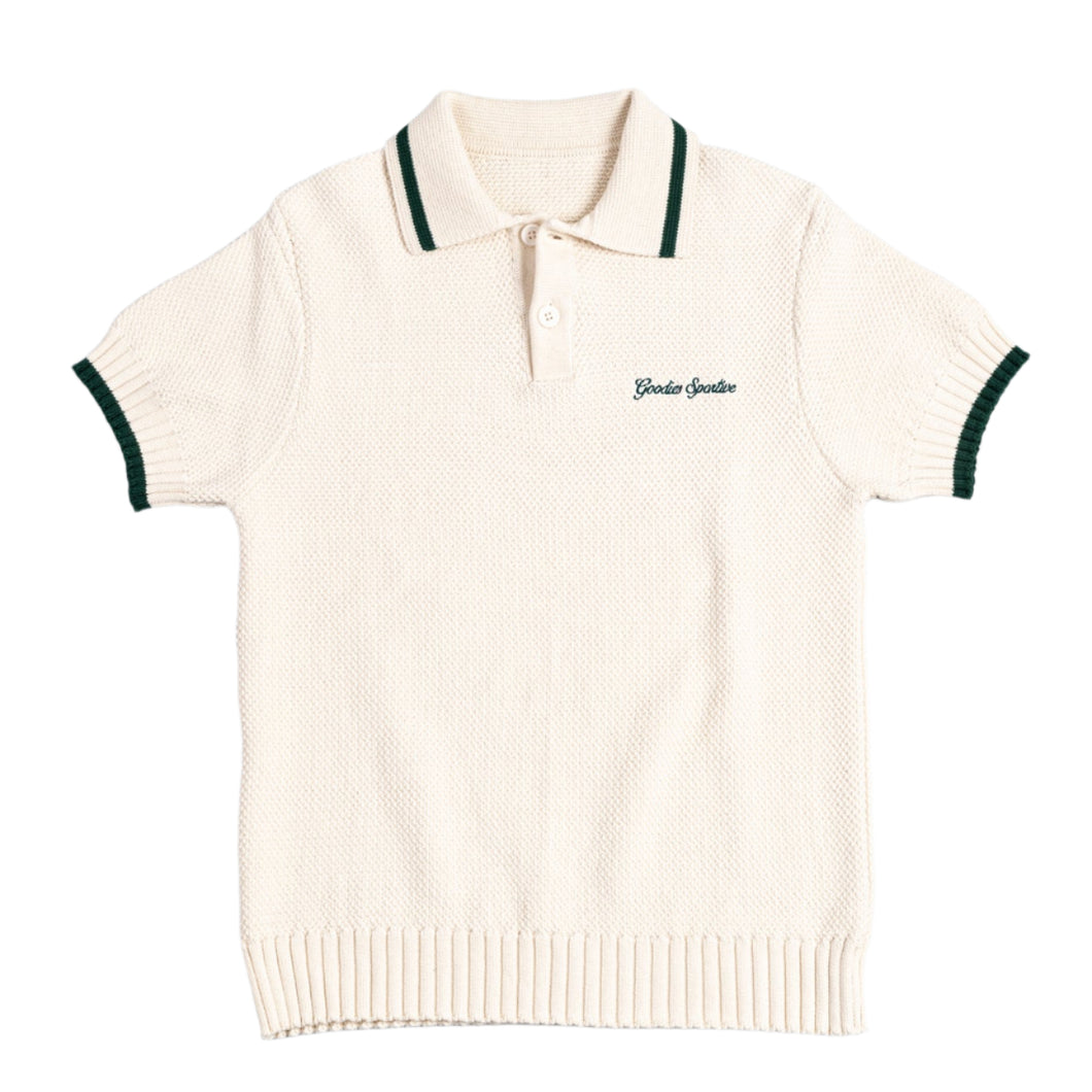 Goodies Sportive Contrast Knit Polo White