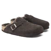 Load image into Gallery viewer, Birkenstock Boston NF Suede Leather  Shearling Mocha

