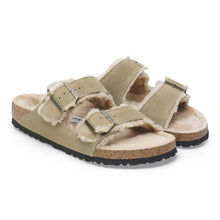 Load image into Gallery viewer, Birkenstock Arizona NF Shearling Suede Leather Taupe
