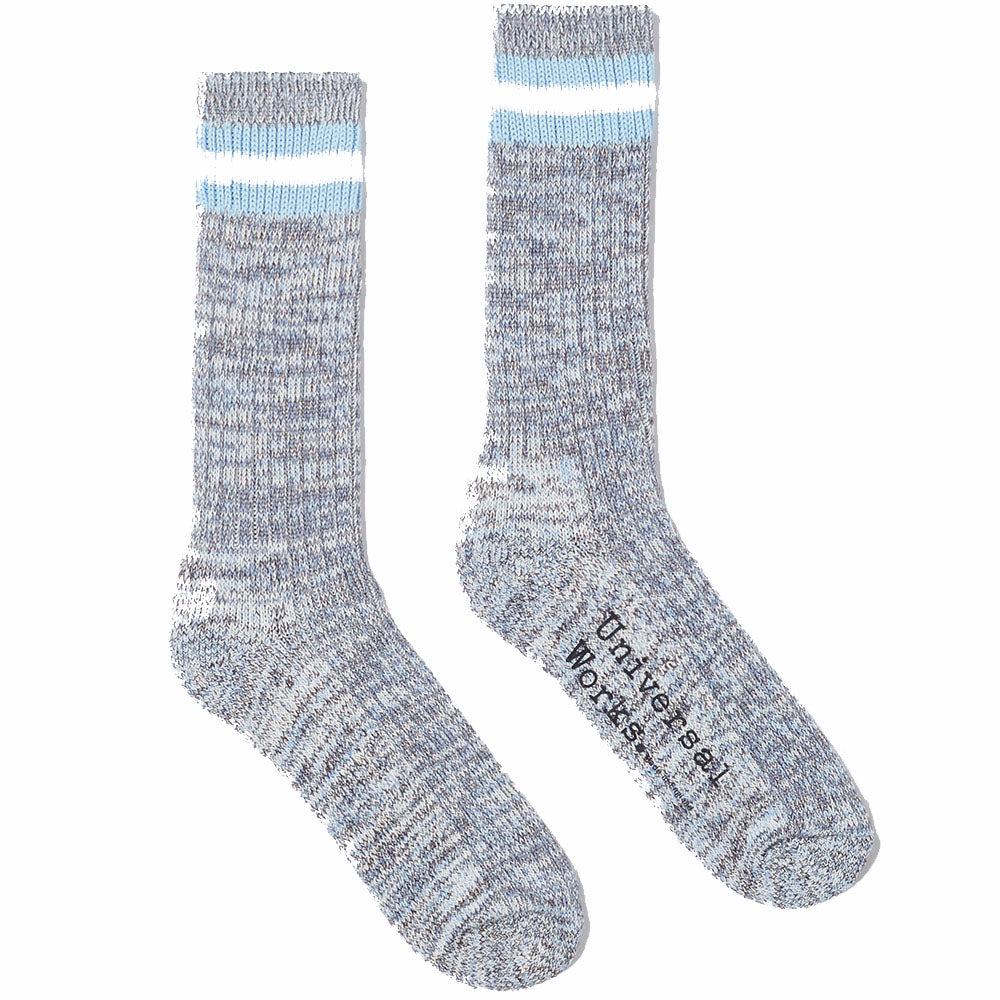 Universal Works Everyday Stripe Sock Cornish Blue