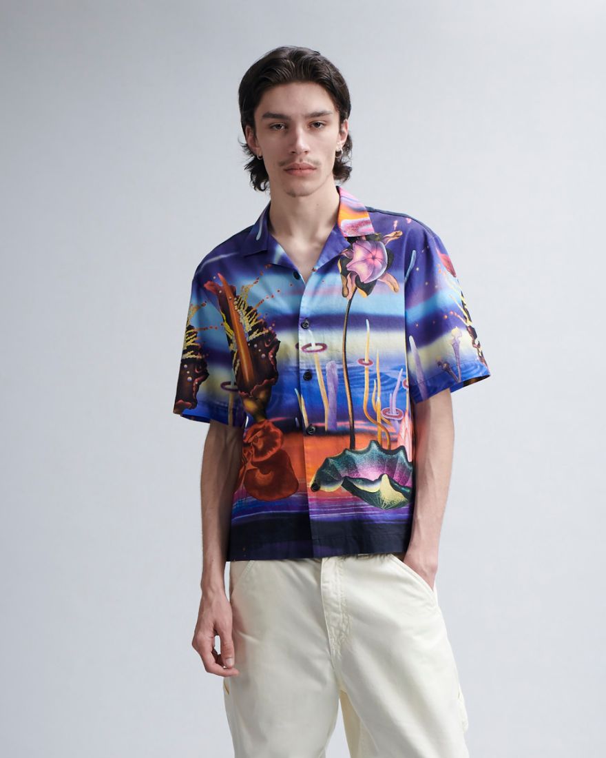 Edwin Temple Of Flora Shirt SS Shirt Multicolour