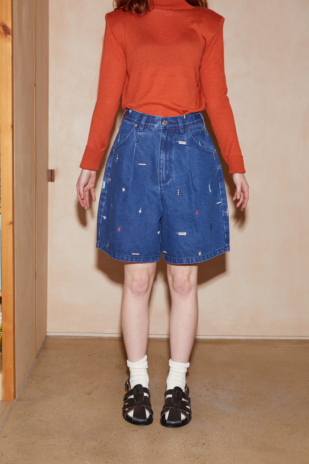 L.F.Markey Mason Shorts Puzzle Embroidery
