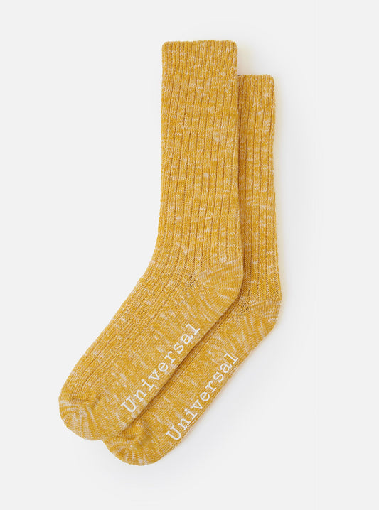Universal Works Slub Knit Slub Sock Yellow