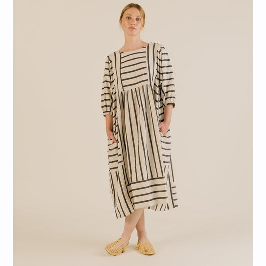 Sideline Betsy Dress Off White Stripe