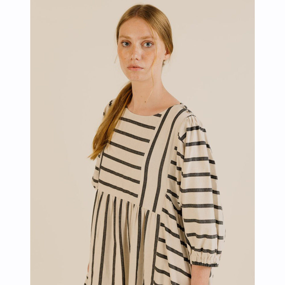 Sideline Betsy Dress Off White Stripe