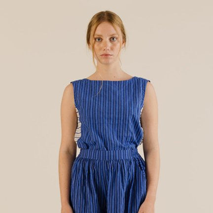 Sideline Wake Top Cobalt Stripe