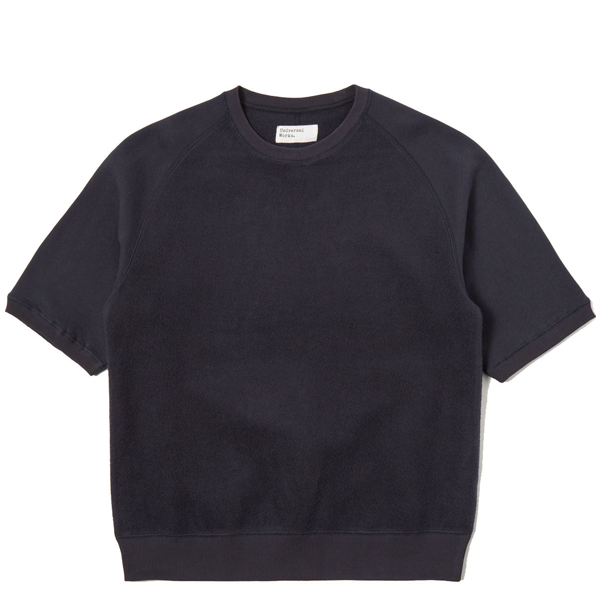 Universal Works Short Sleeve Brush Back Sweat Navy