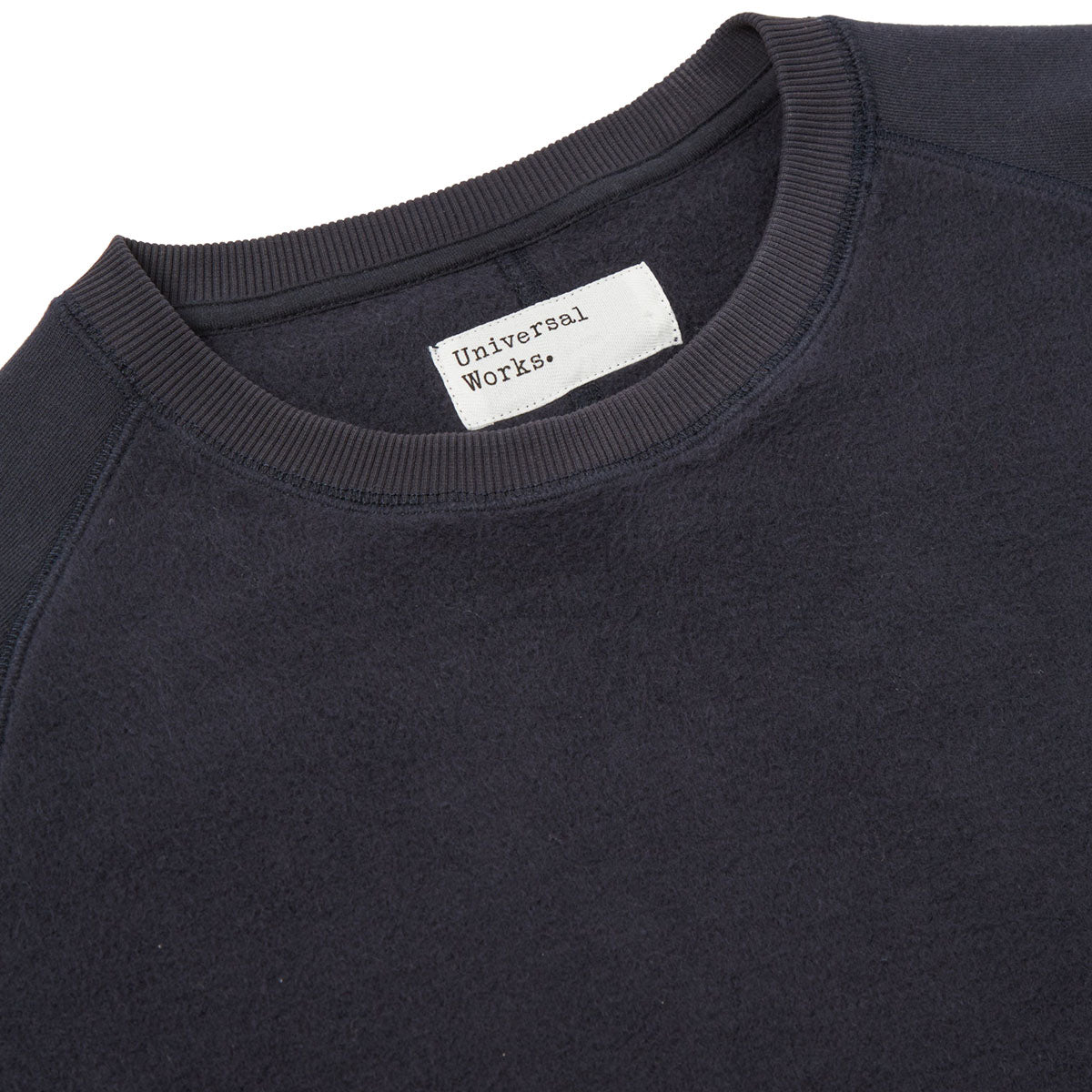 Universal Works Short Sleeve Brush Back Sweat Navy