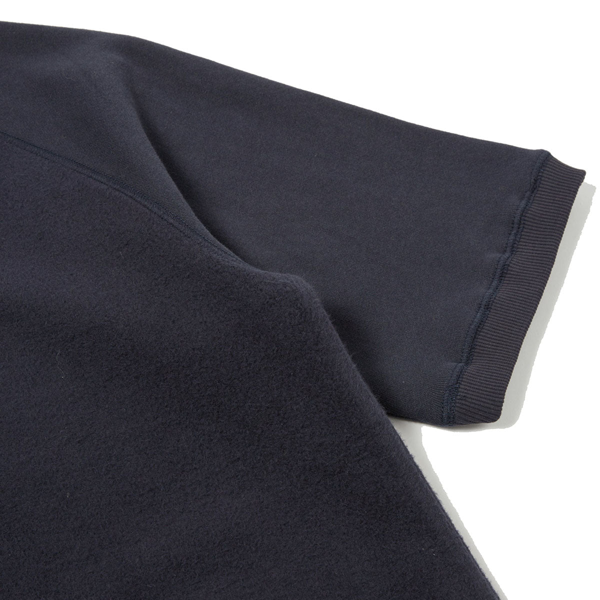 Universal Works Short Sleeve Brush Back Sweat Navy