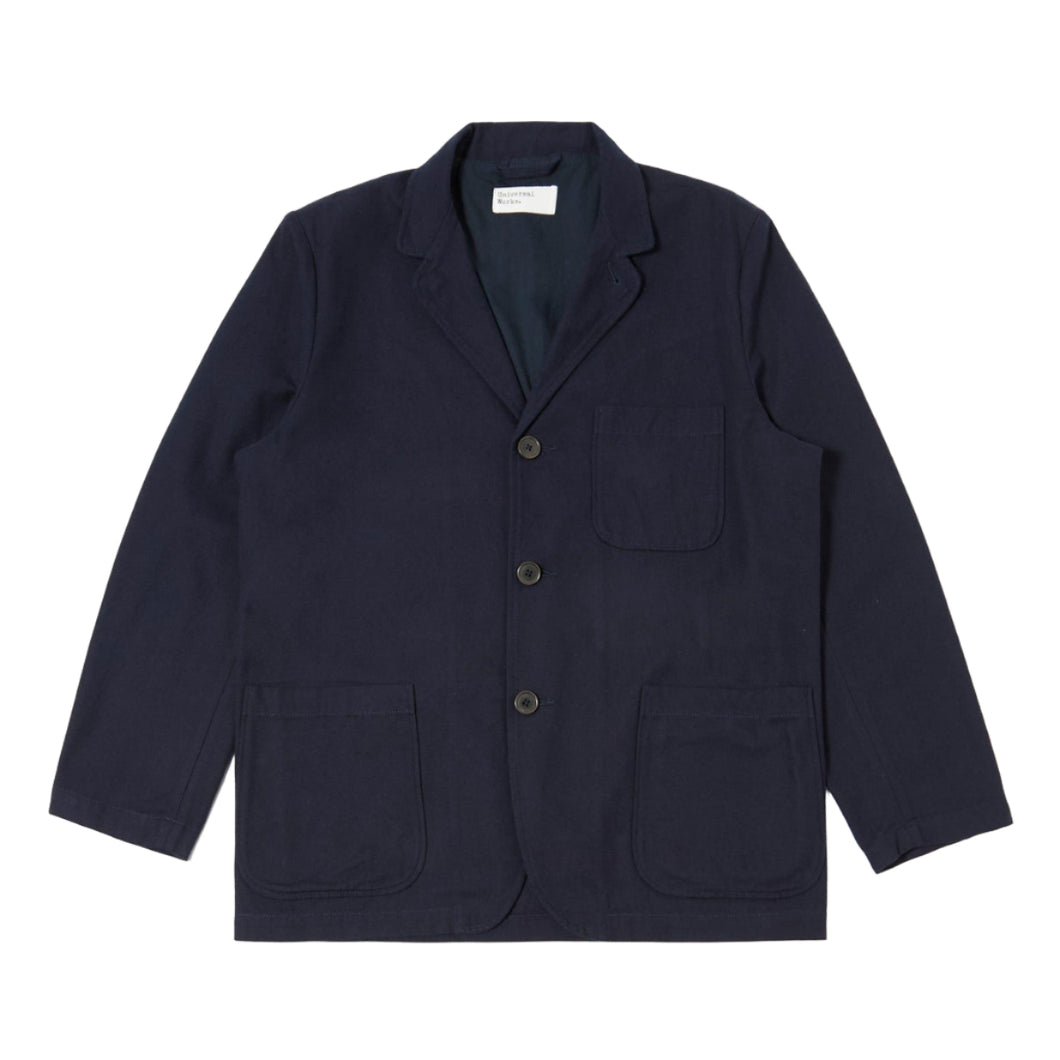 Universal Works Brushed Moleskin Three Button Jacket Navy