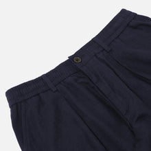 Load image into Gallery viewer, Universal Works Brushed Moleskin Pleated Track Pant Navy
