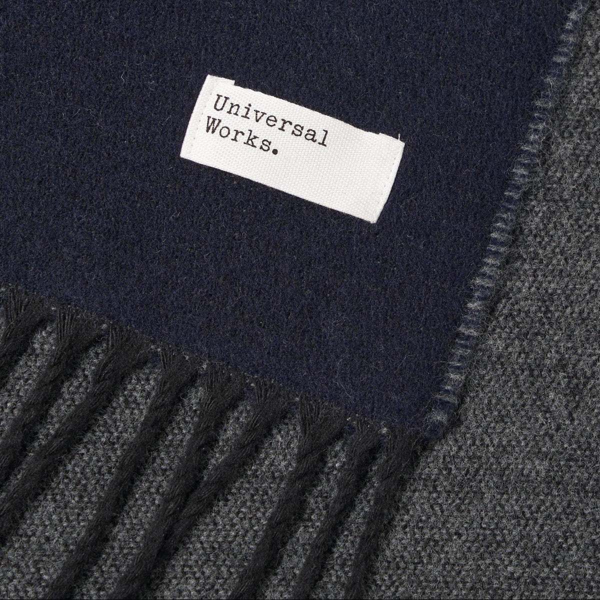 Universal Works Double Sided Scarf Navy / Grey