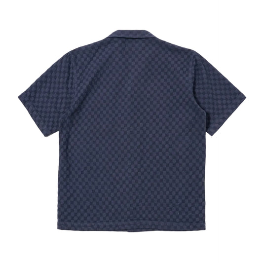 Universal Works Road Shirt Dot Waffle Navy
