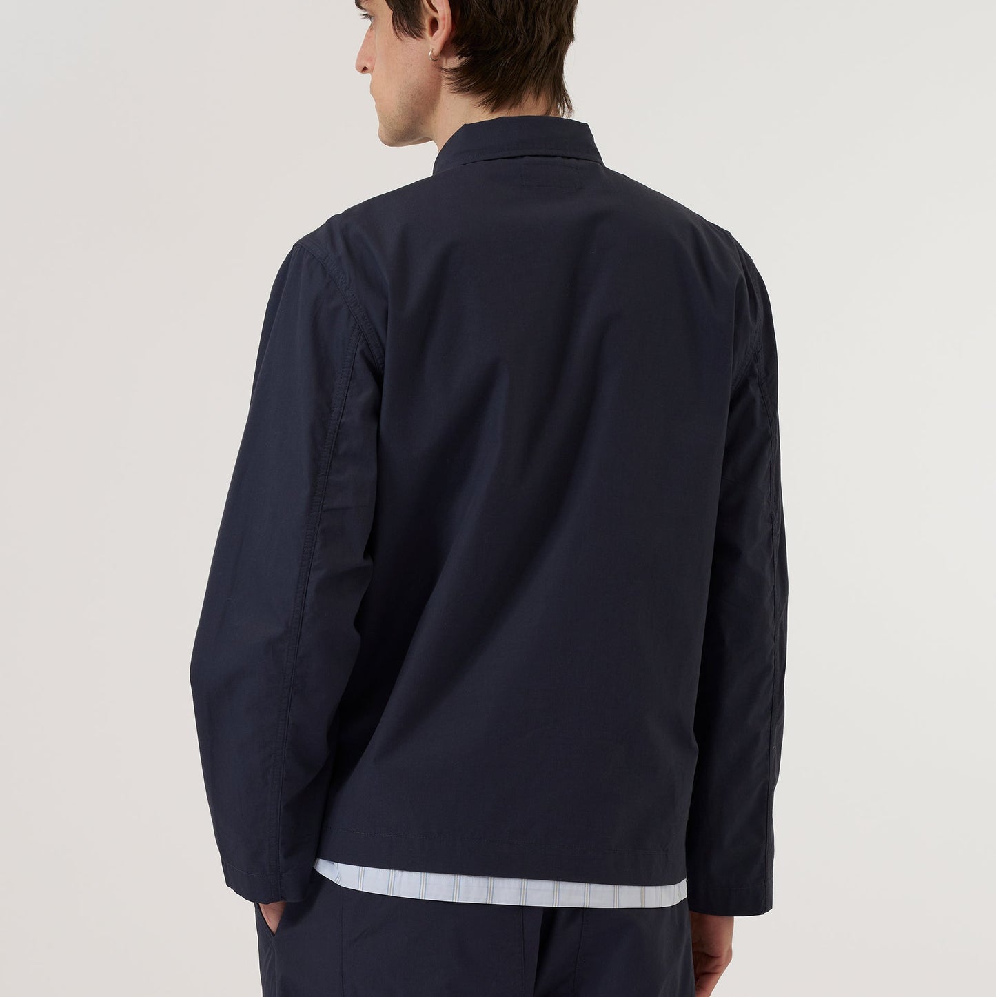 Universal Works Peached Poplin Franck Jacket Navy