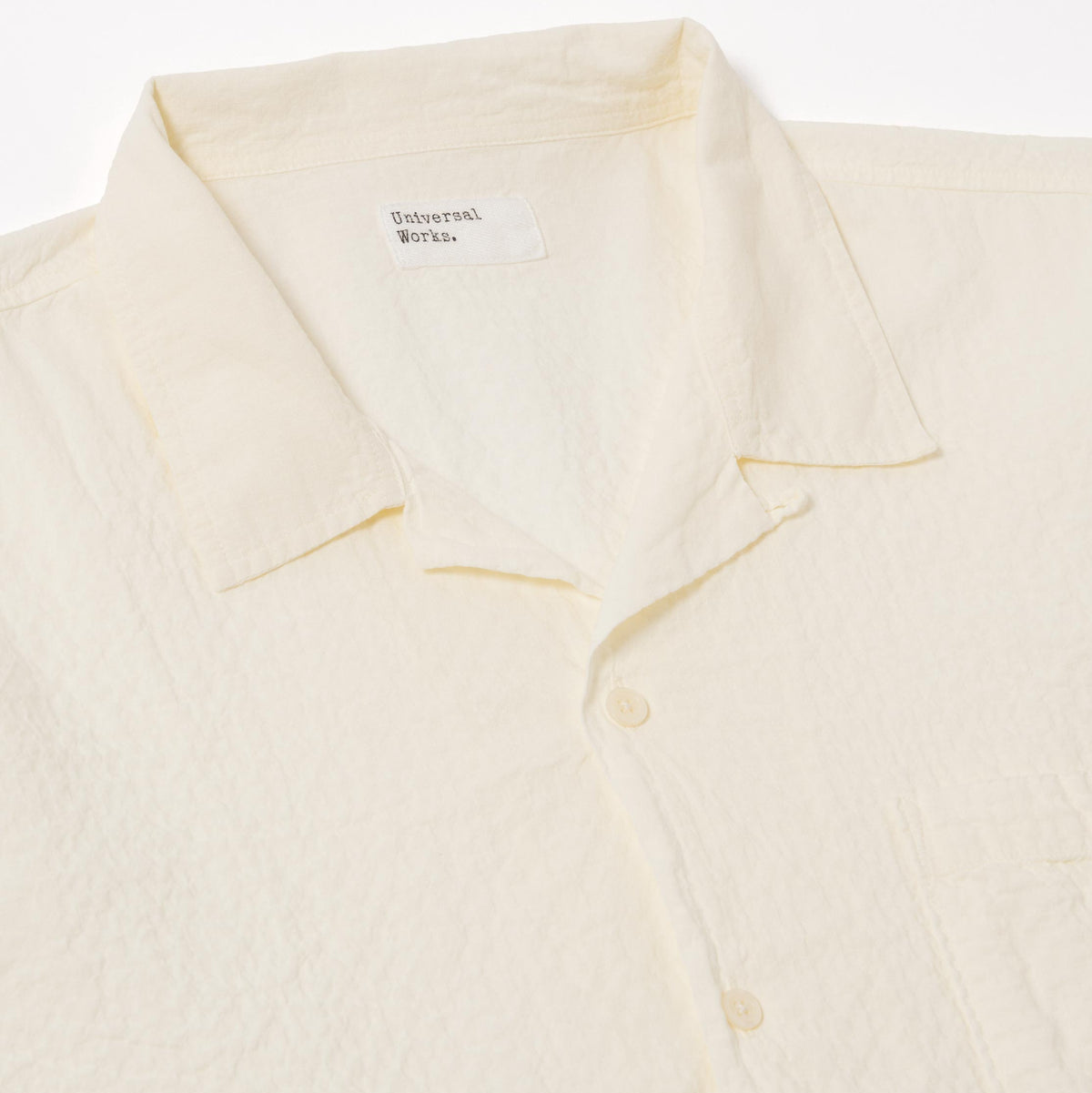 Universal Works Road Shirt Arten Seersucker Ecru