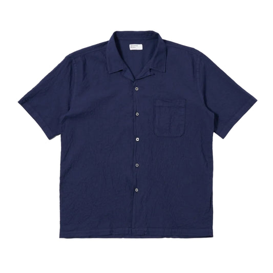 Universal Works Road Shirt Arten Seersucker Navy