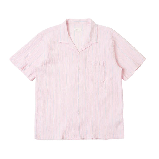 Universal Works Road Shirt Pink Lily Stripe