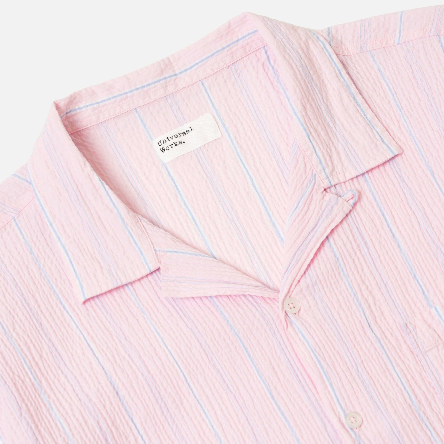 Universal Works Road Shirt Pink Lily Stripe