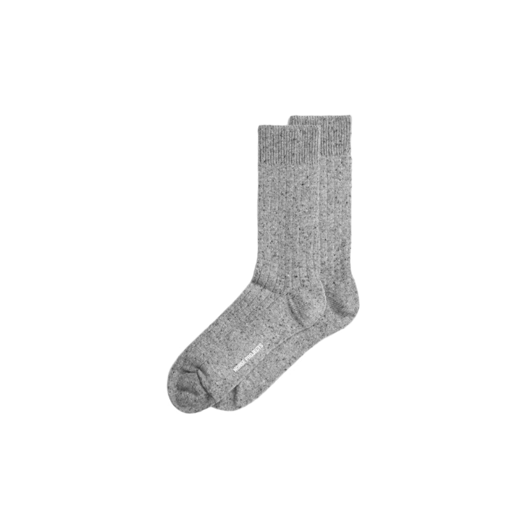 Norse Projects Bjarki Neps Sock Grey Melange
