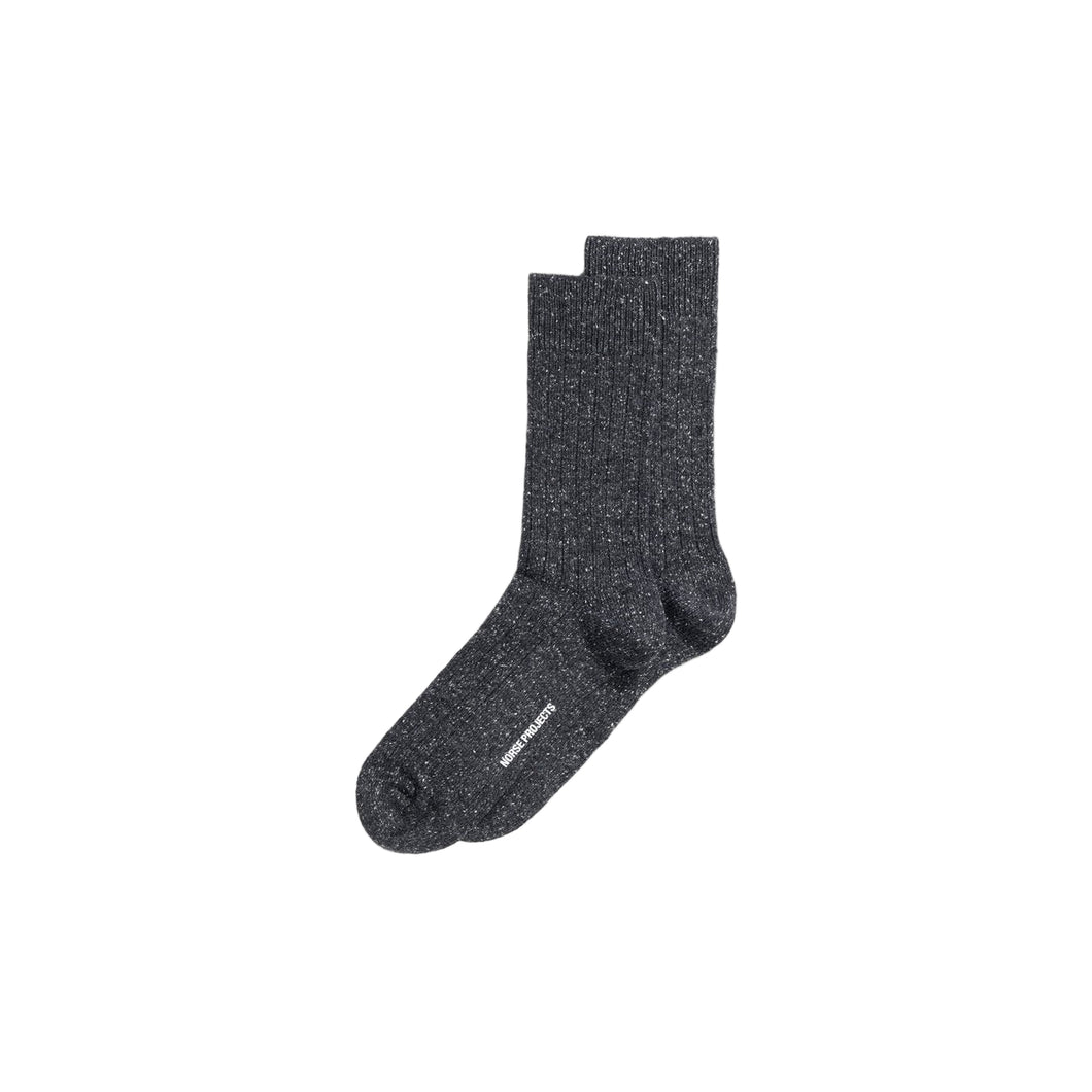 Norse Projects Bjarki Neps Sock Charcoal Melange