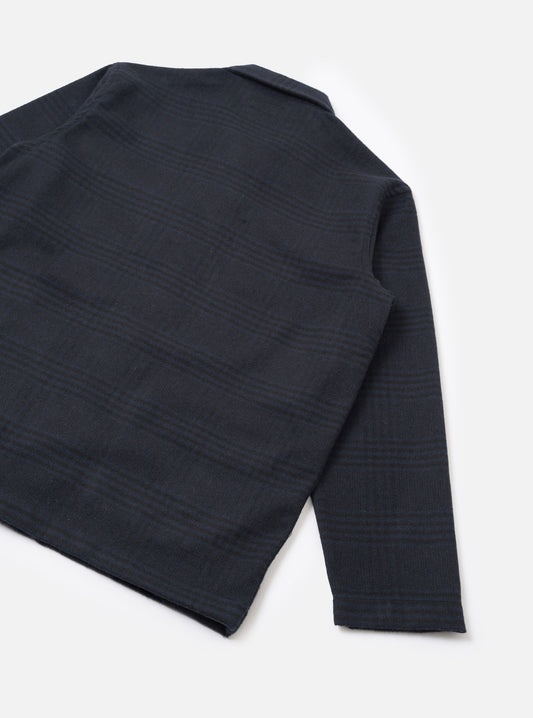 Universal Works Bob Wool Mix Bakers Overshirt Navy