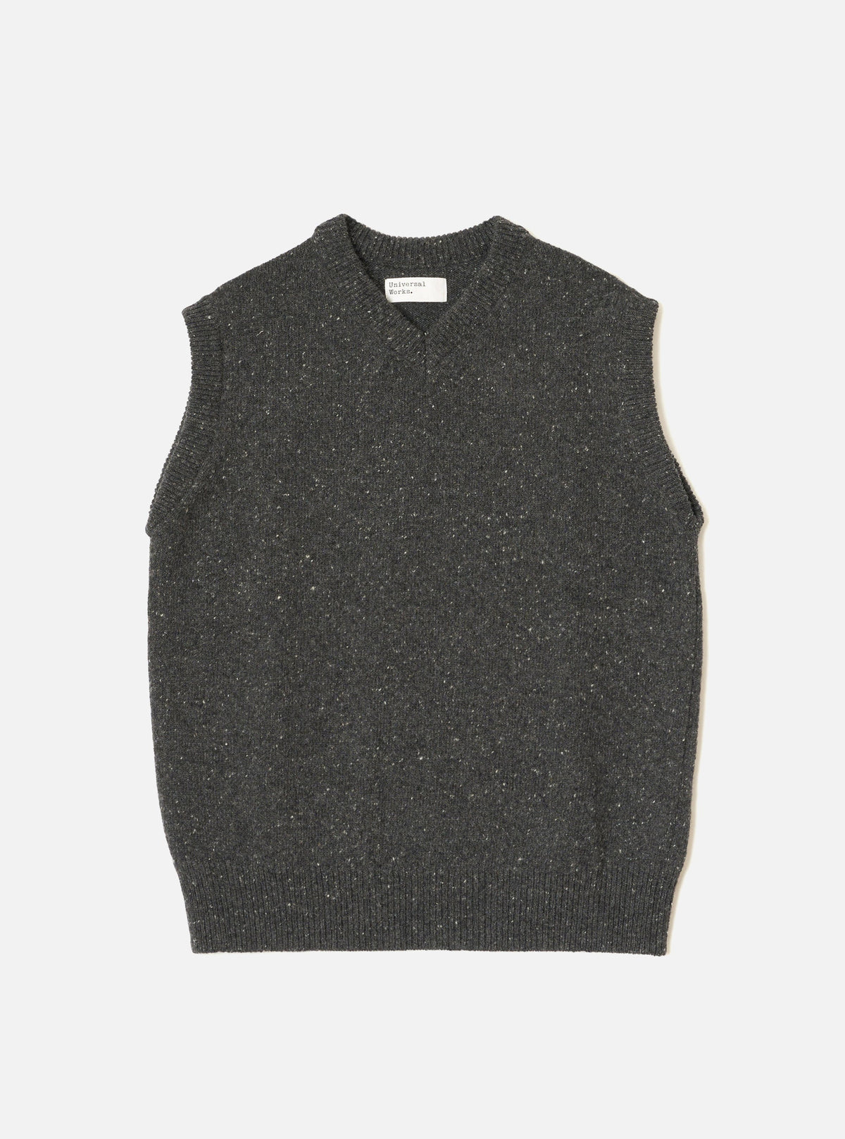Universal Works Wool Fleck Sweater Vest Black