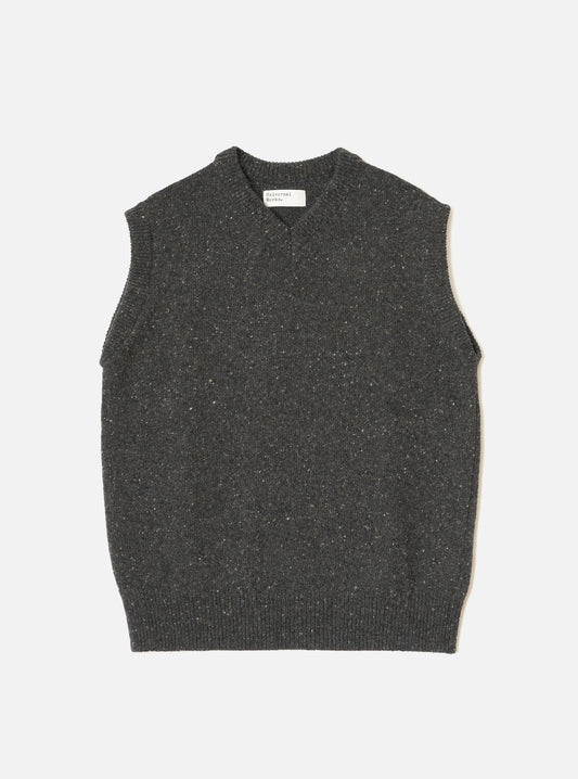 Universal Works Wool Fleck Sweater Vest Black