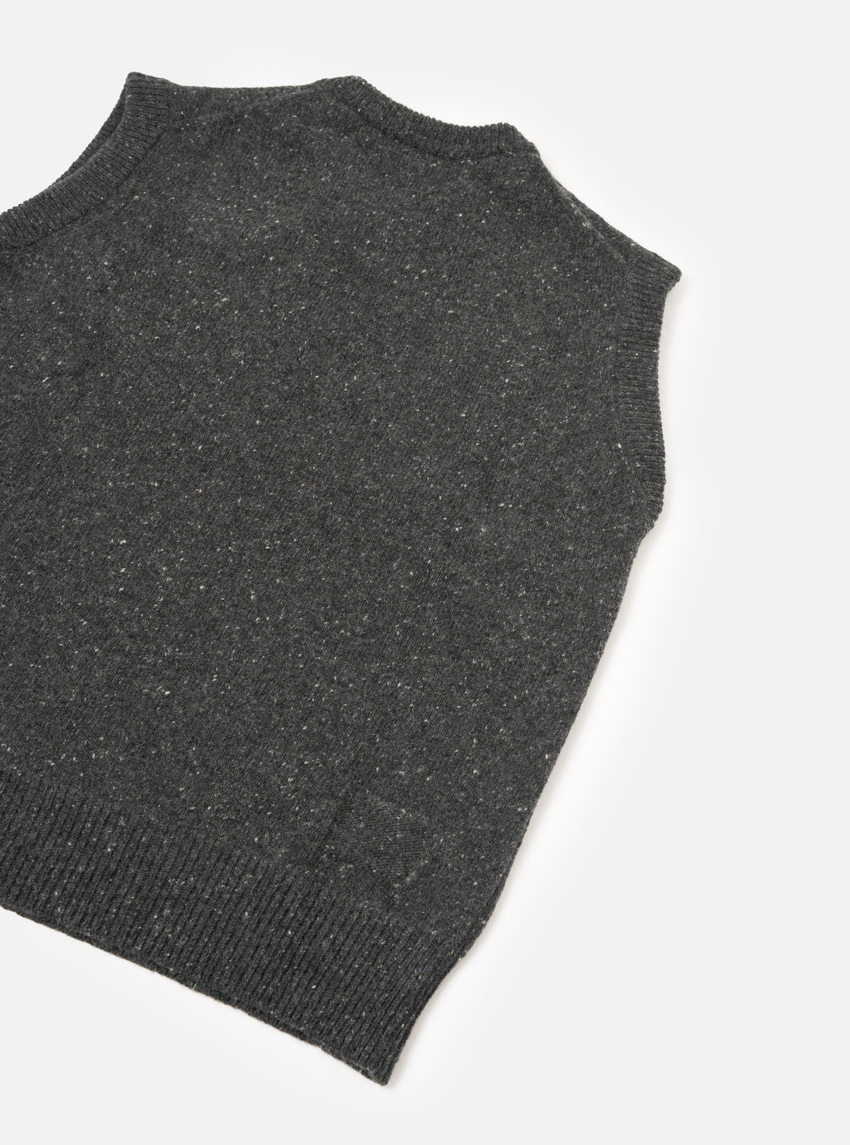 Universal Works Wool Fleck Sweater Vest Black