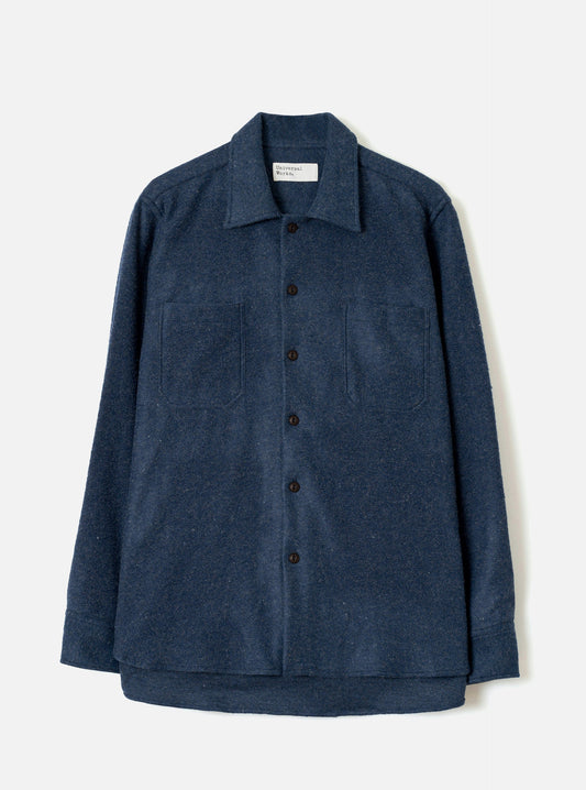 Universal Works Work Shirt Dam Marl Navy
