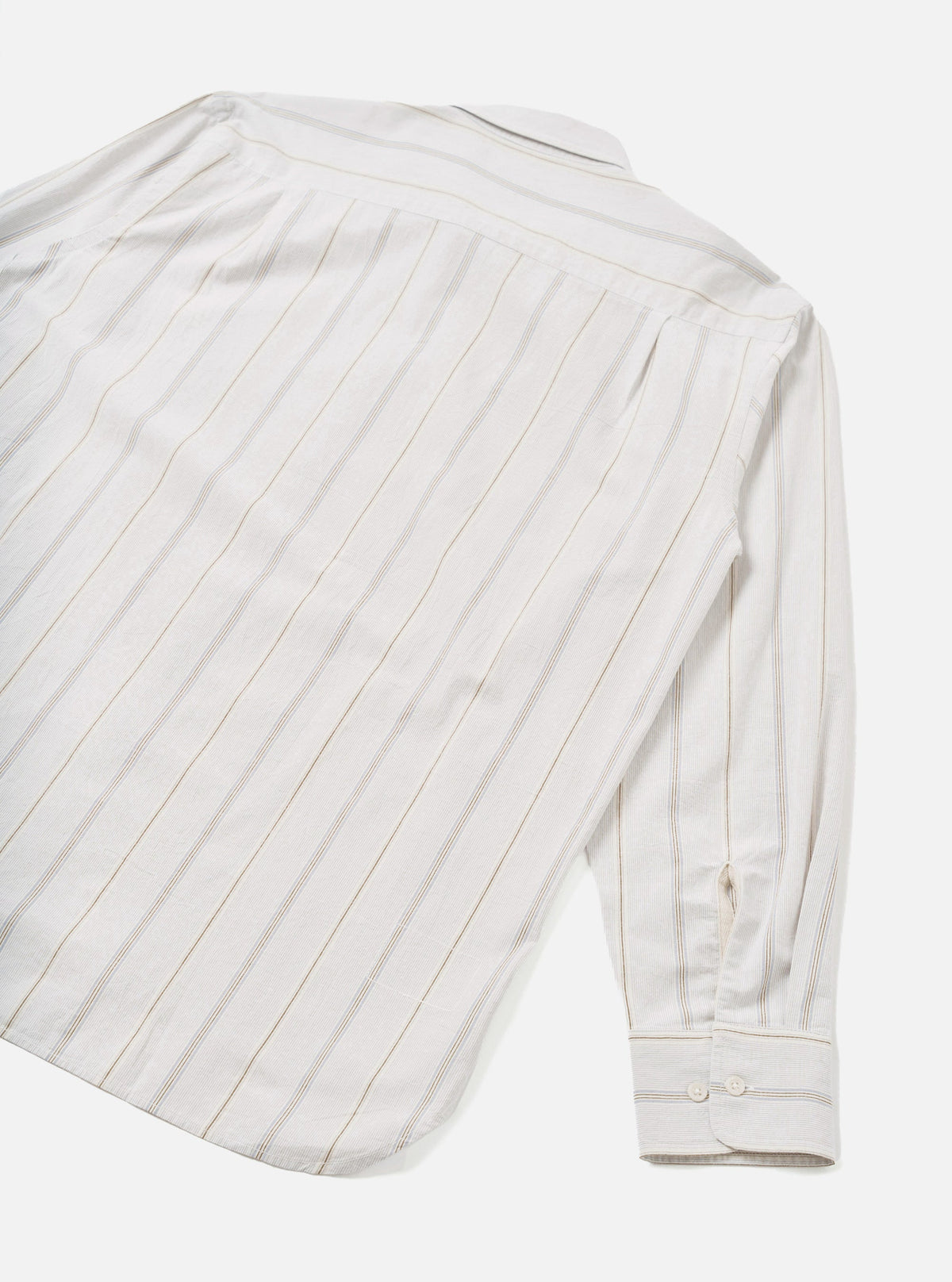 Universal Works Monk Organic Stripe Square Pocket Shirt Dove