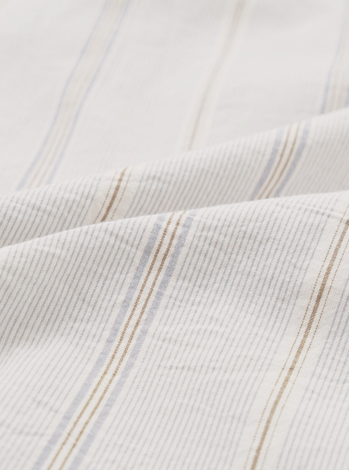 Universal Works Monk Organic Stripe Square Pocket Shirt Dove