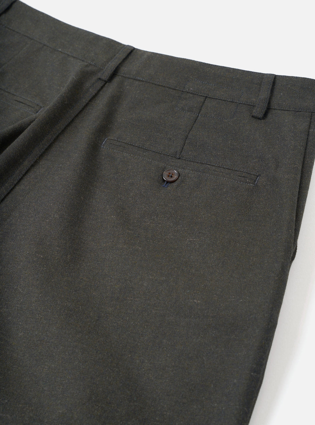 Universal Works Recycled Italian Tweed Military Chino Olive