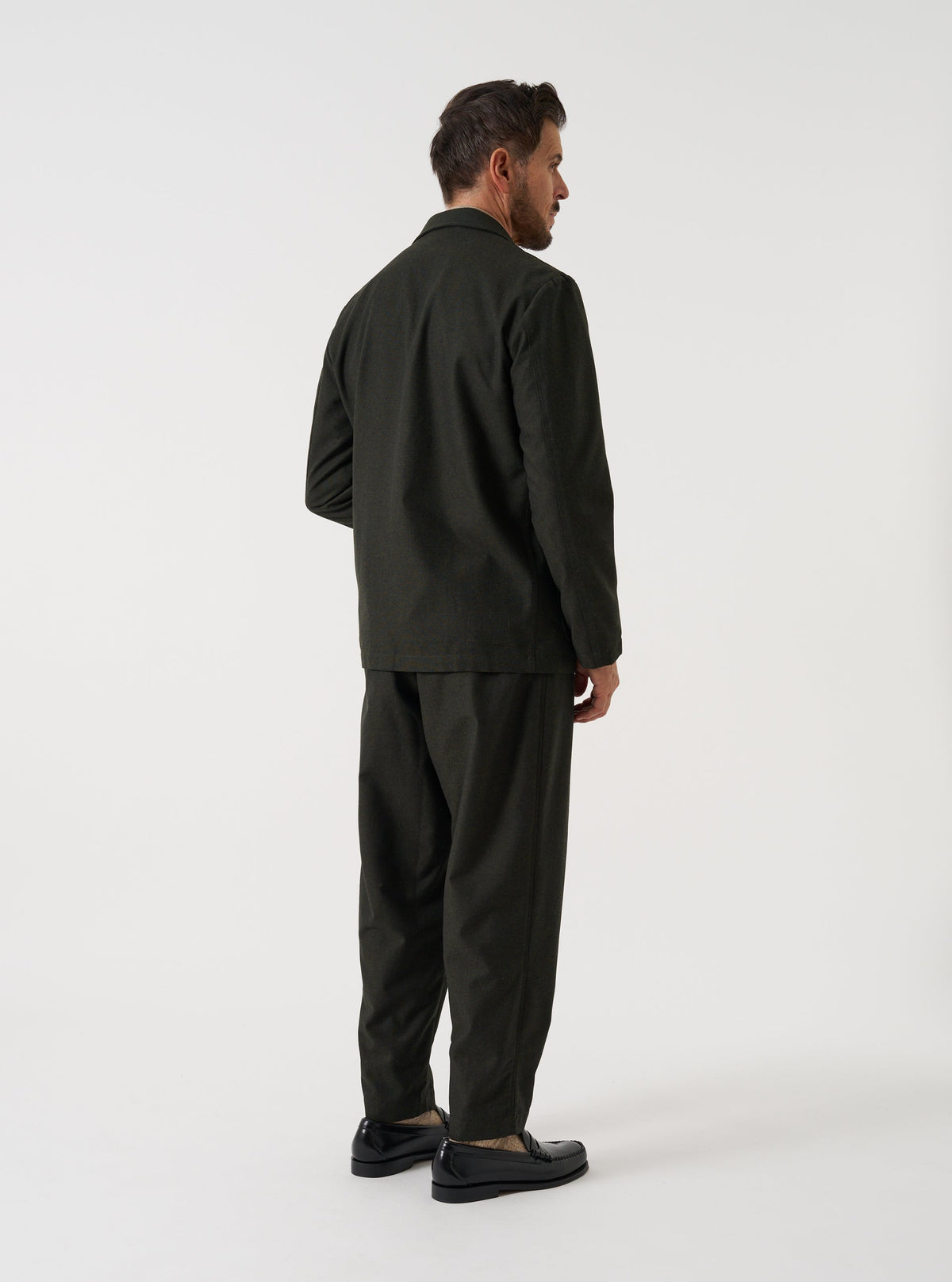 Universal Works Recycled Italian Tweed Military Chino Olive