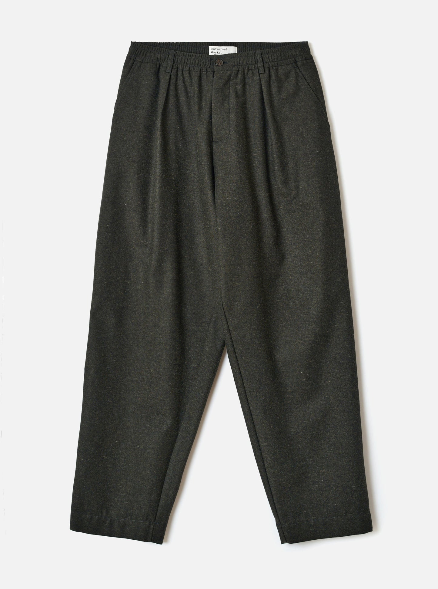 Universal Works Tweed Pleated Track Pant Olive