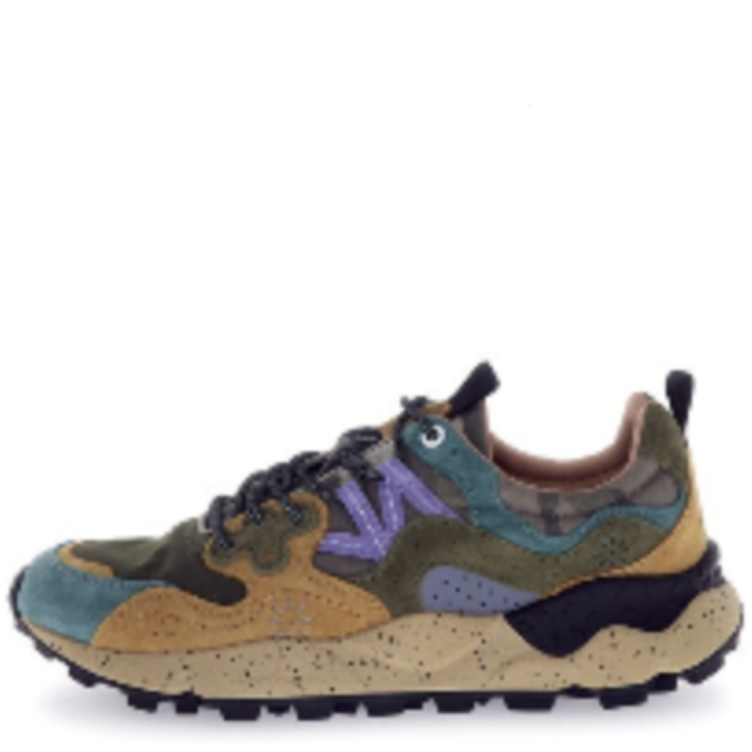 Flower Mountain Yamano 3 Suede / Nylon Camo - Petrol / Mud / Grey