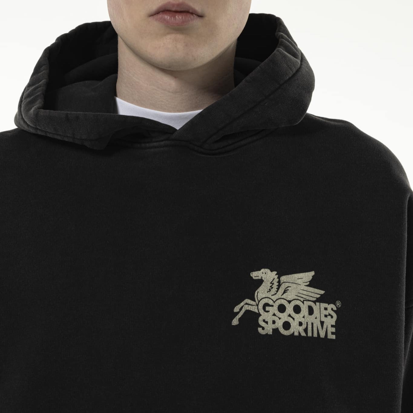 Goodies Sportive Premium Vintage Pegasus Hoodie Black