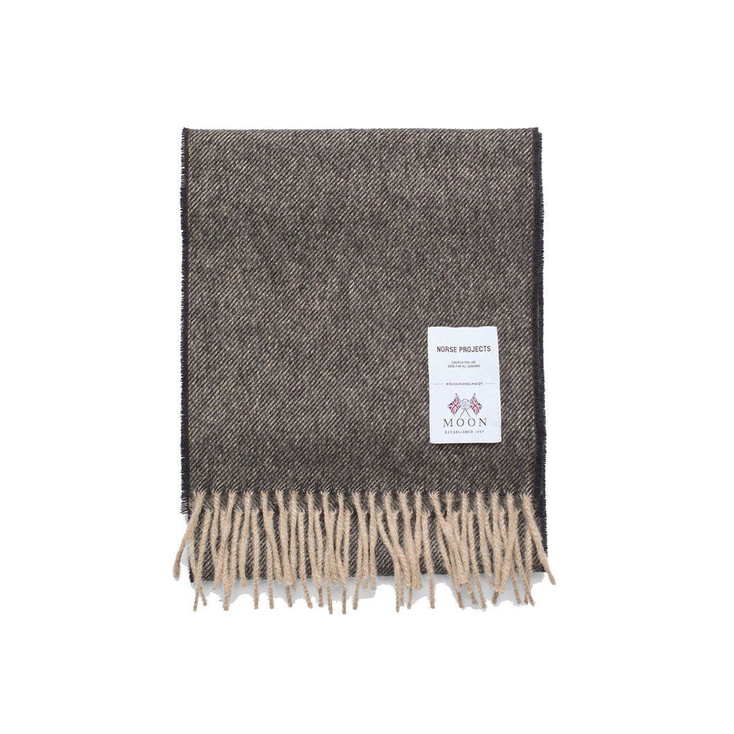 Norse Projects Norse Moon Lambswool Scarf Seal Brown