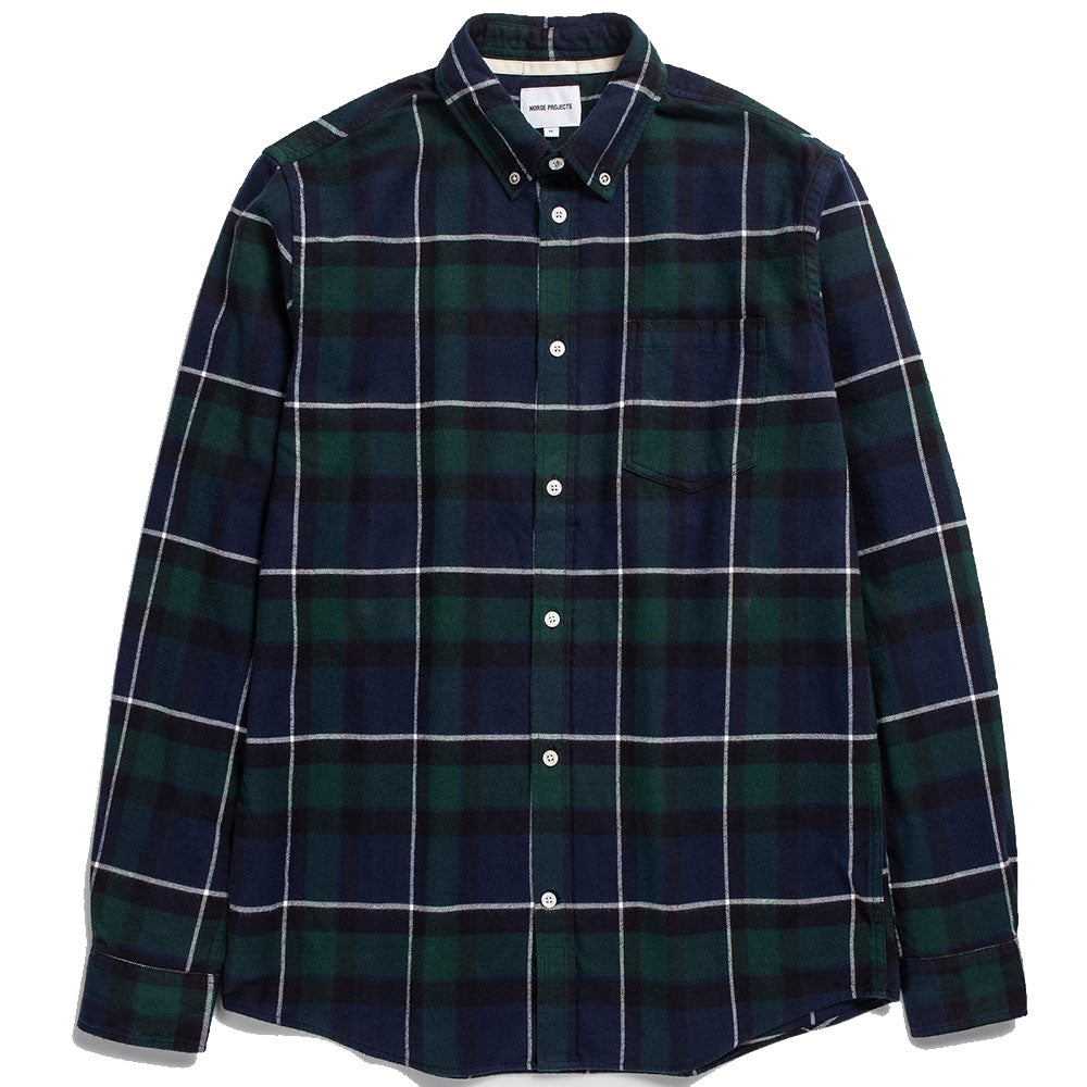Norse Projects Anton Brushed Flannel Check Black Watch Check