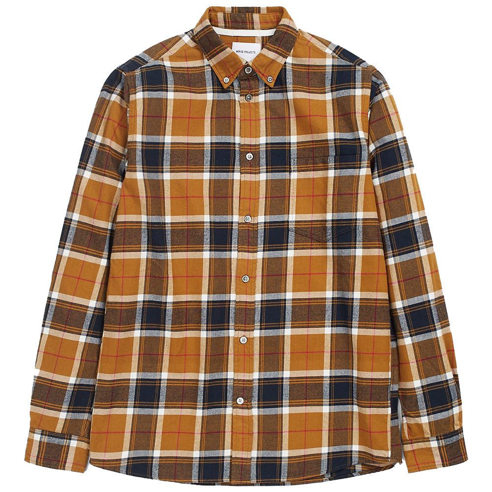 Norse Projects Anton Flannel Check Shirt Cumin Yellow
