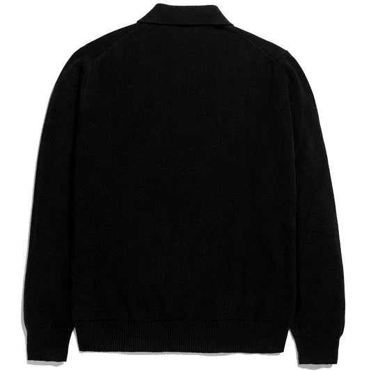 Norse Projects Marco Merino Lambswool Polo Black