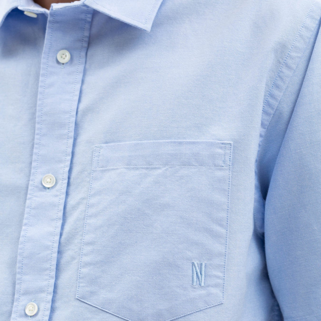 Norse Projects Ivan Oxford Monogram Pale Blue