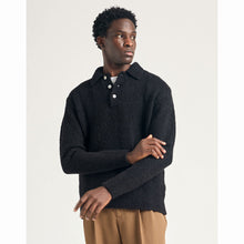 Load image into Gallery viewer, Norse Projects Rasmus Relaxed Brushed Polo Black
