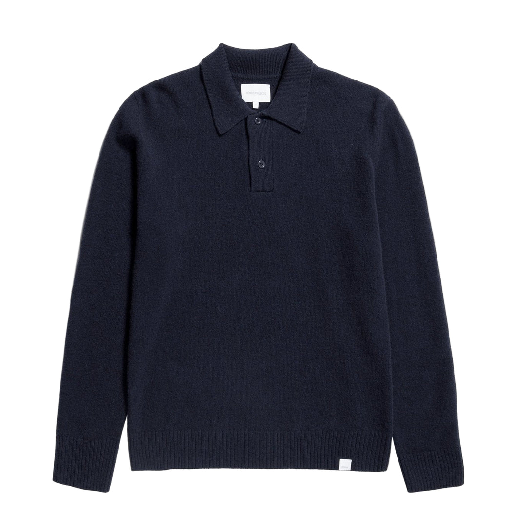 Norse Projects Norse Standard Merino Lambswool  Polo Dark Navy