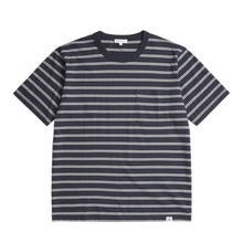 Load image into Gallery viewer, Norse Projects Holger Sailor Stripe Pocket T-Shirt Dark Navy
