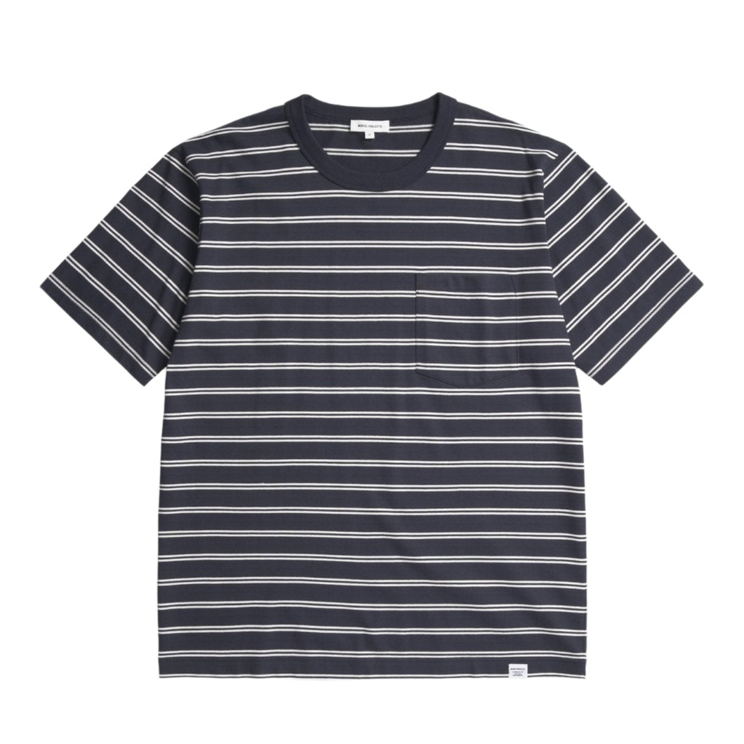 Norse Projects Holger Sailor Stripe Pocket T-Shirt Dark Navy