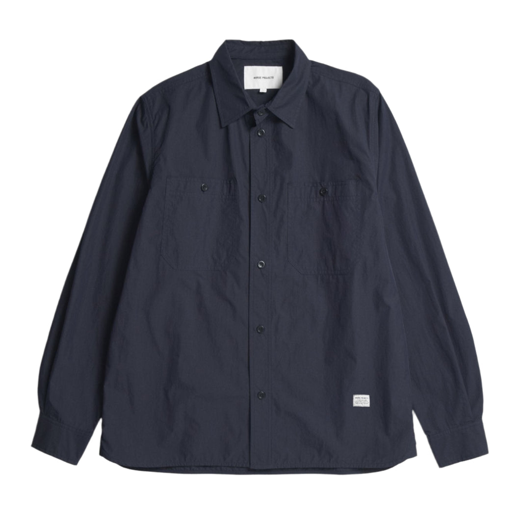 Norse Projects Silas Tech Poplin Shirt 2.0 Dark Navy