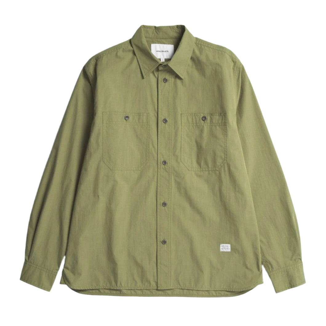 Norse Projects Silas Tech Poplin Shirt 2.0 Moss Green