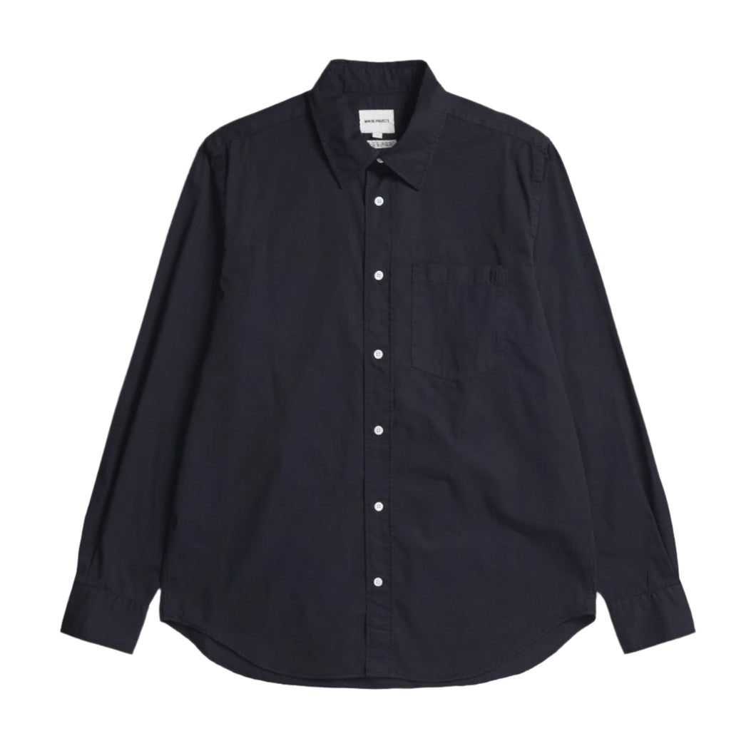 Norse Projects Algot Twill Shirt Dark Navy