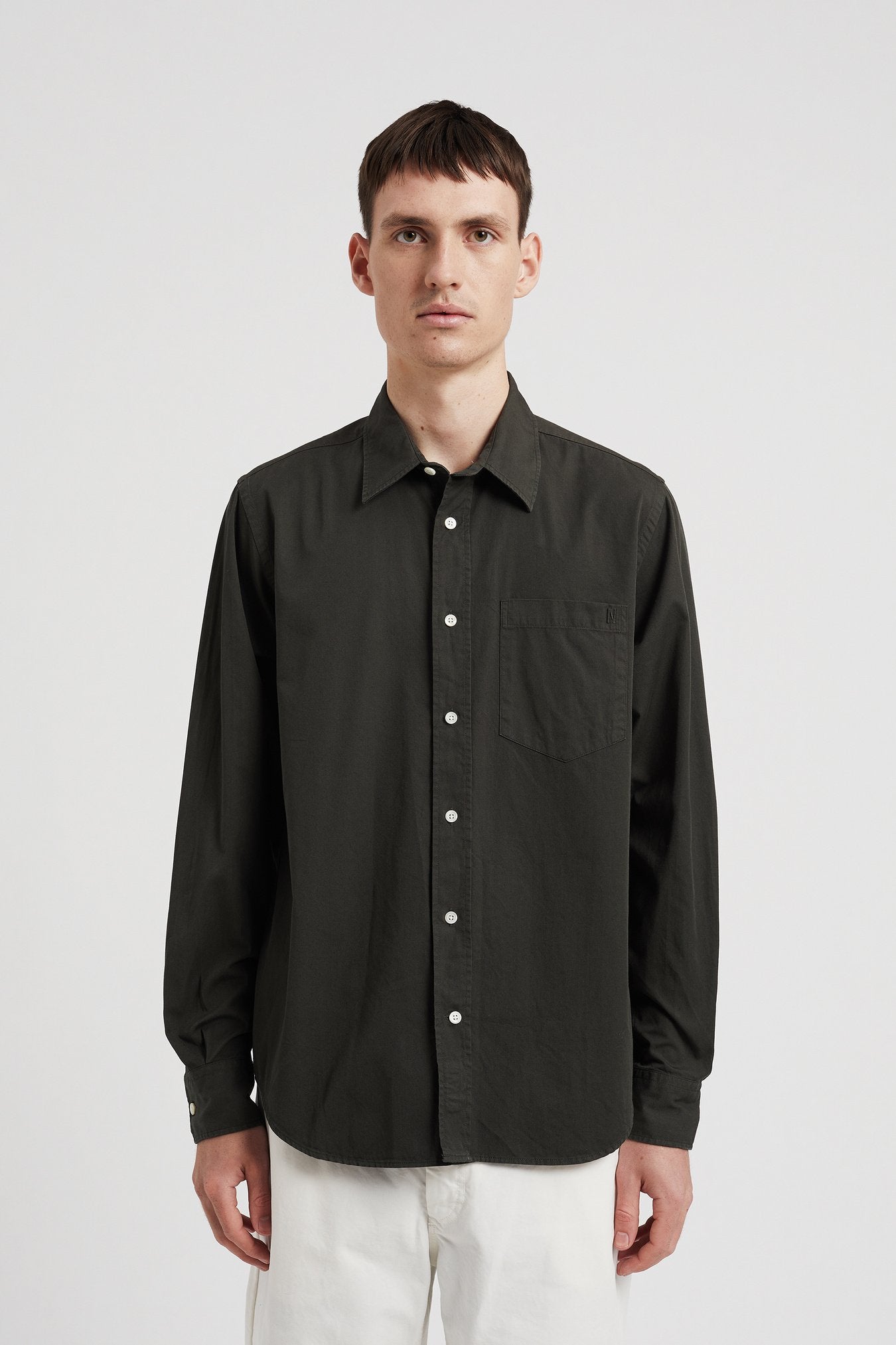 Norse Projects Algot Twill Shirt Black Olive